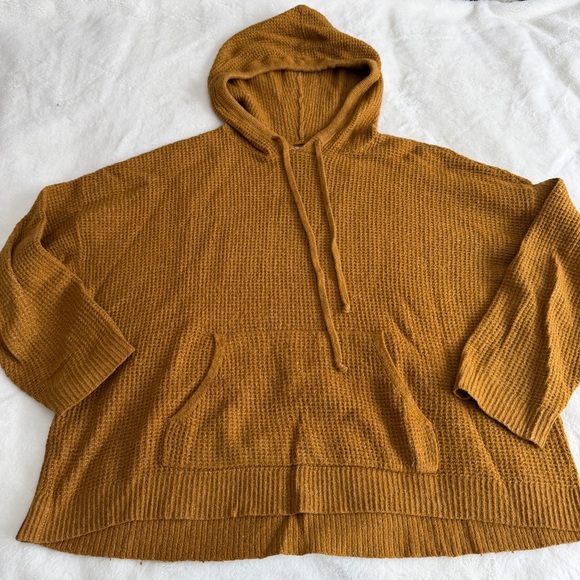 Aerie Waffle CozyUp Hooded Sweater Size Medium - Picture 2 of 9